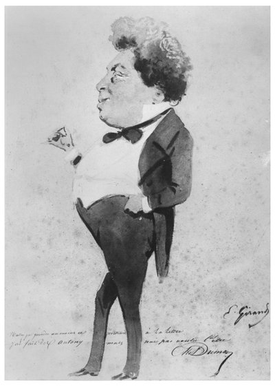Caricature of Alexandre Dumas, Fils by Pierre François Eugène Giraud